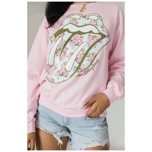 The Rolling Stones Floral Distressed Sweatshirt